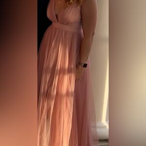 Lulu's Blush Pink Maxi Dress